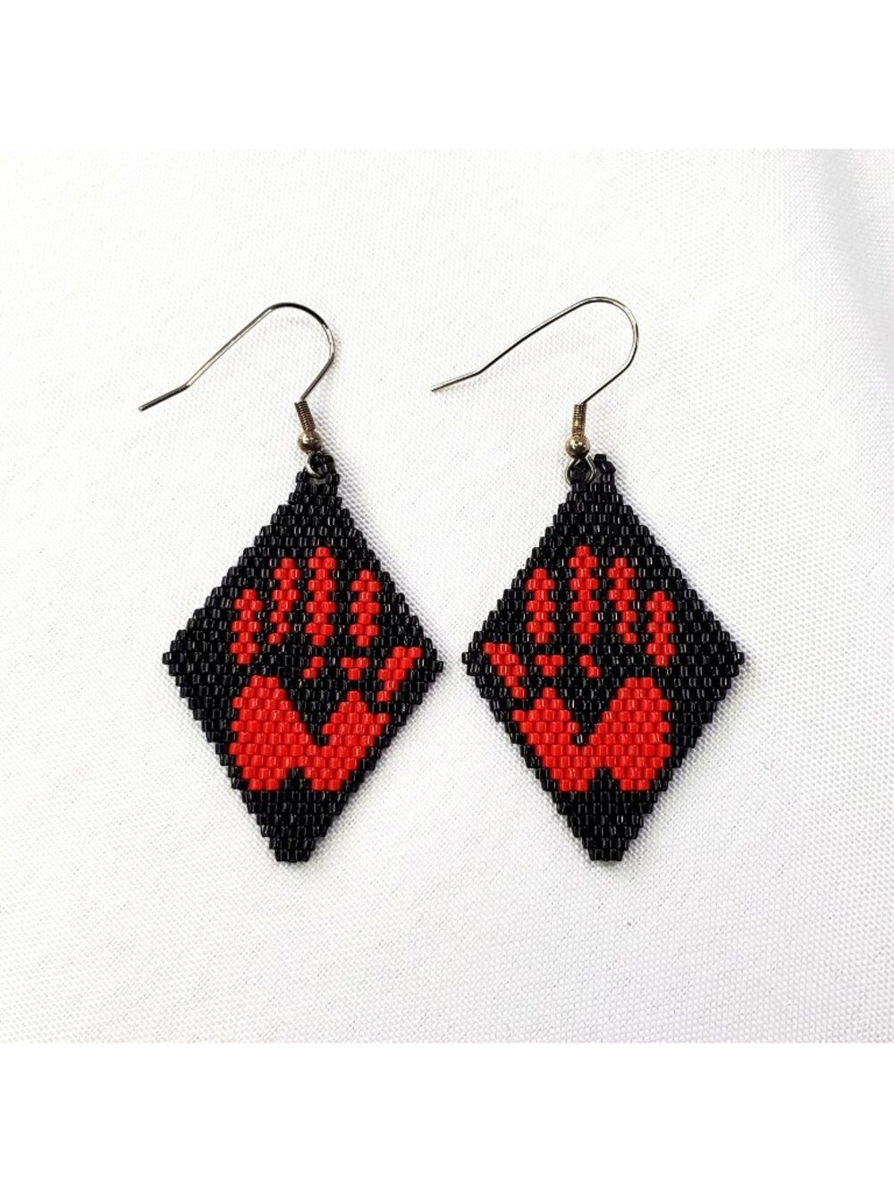 MMIW (Missing and Murdered Indigenous Women) Beaded Earrings Red Hand